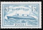 France_1935_Yvert_300a-Scott_300a_1f50_Normandie_blue-green_a_US