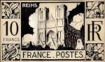 France_1930_Yvert_259b-Scott_247_unadopted_10f_Cathedrale_de_Reims_MAQ
