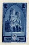 France_1930_Yvert_259b-Scott_247_unissued_in_Helio_by_Courmont_3f_Cathedrale_de_Reims_blue_aa_ESS_detail_aa