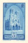 France_1930_Yvert_259b-Scott_247_unissued_in_Helio_by_Courmont_3f_Cathedrale_de_Reims_blue_ab_ESS_detail