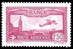 France_1930_Yvert_PA5-Scott_C5_plane_over_Marseille_red_b_IS