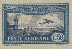 France_1930_Yvert_PA6a-Scott_C6_unadopted_plane_over_Marseille_blue_113_+_dark-blue_106_typo_CP_detail