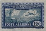France_1930_Yvert_PA6a-Scott_C6_unadopted_plane_over_Marseille_dark-blue_+_blue_typo_c_AP_detail