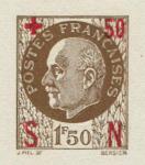 France_1942_Yvert_552a_Scott_unissued_red_overprint_+50_Petain_brown_712_S_419_typo_aa_CP_detail