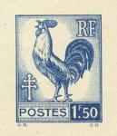 France_1944_Yvert_630a-48-Scott_477-95_unadopted_1f50_Coq_blue_litho_a_COLL_detail