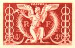 France_1944_Yvert_669a-Scott_503a_unadopted_4f_Angel_Paix_Type_1_red_a_AP_detail