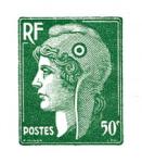 France_1944_Yvert-Scott_Republique_de_Munier_et_Piel_50c_green_303_typo_aa_CP_detail