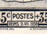 France_1938_Yvert_399a-Scott_B74_unadopted_data_error_Reims_Cathedral_black_a_AP_detail_b