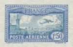 France_1930_Yvert_PA6a-Scott_C6_unadopted_plane_over_Marseille_dark-blue_+_blue_typo_e_AP_detail