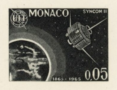 Monaco_1965_Yvert_664a-Scott_605_unadopted_Satellite_Syncom_II_black_db_AP_detail
