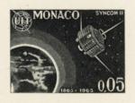 Monaco_1965_Yvert_664a-Scott_605_unadopted_Satellite_Syncom_II_black_db_AP_detail