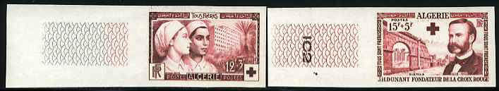 Algeria_1954_Yvert_316-17-Scott_B74-75_red-brown